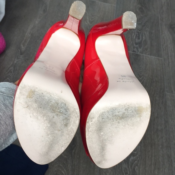 Browns B2 red open toe patent heels size 35 - Picture 4 of 4